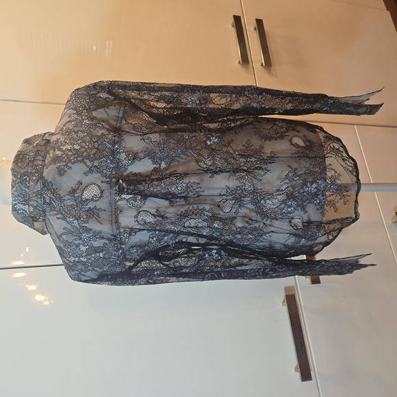 NWT Maeve Anthropologie Black Lace Floral Blouse Top Womens Size Small - Picture 7 of 13